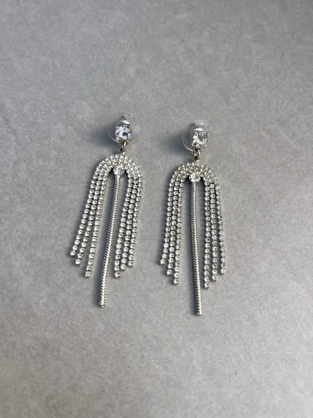 Silver Faux Diamond Earring